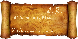 Löwenstein Rita névjegykártya